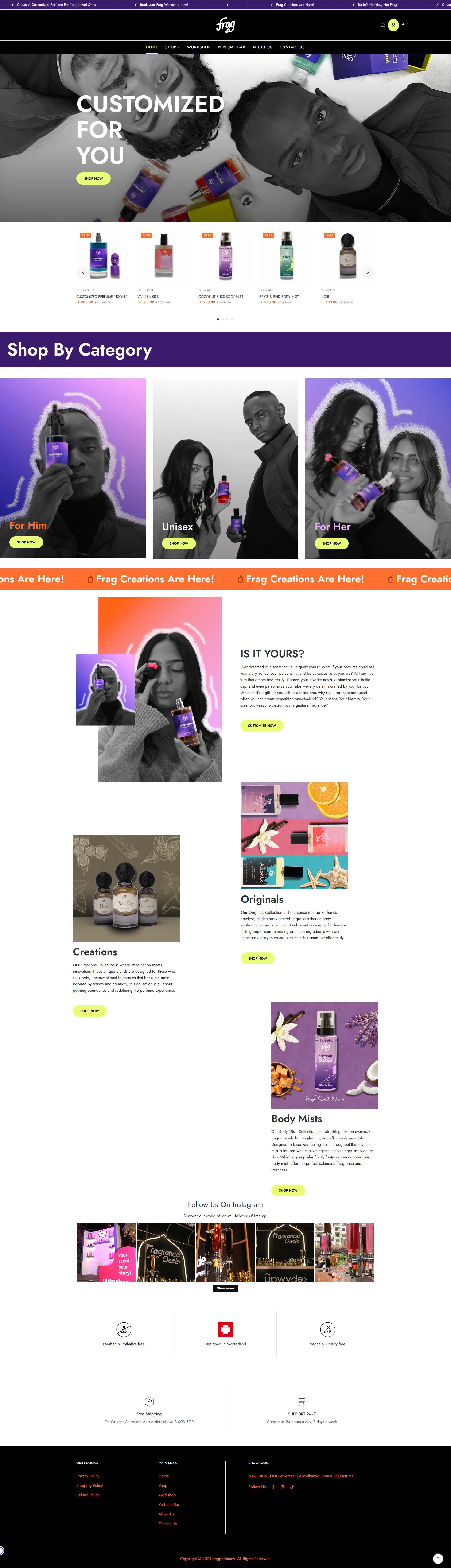 Frag Perfumes – Nature-Inspired Shopify Store & Elegant Brand Design