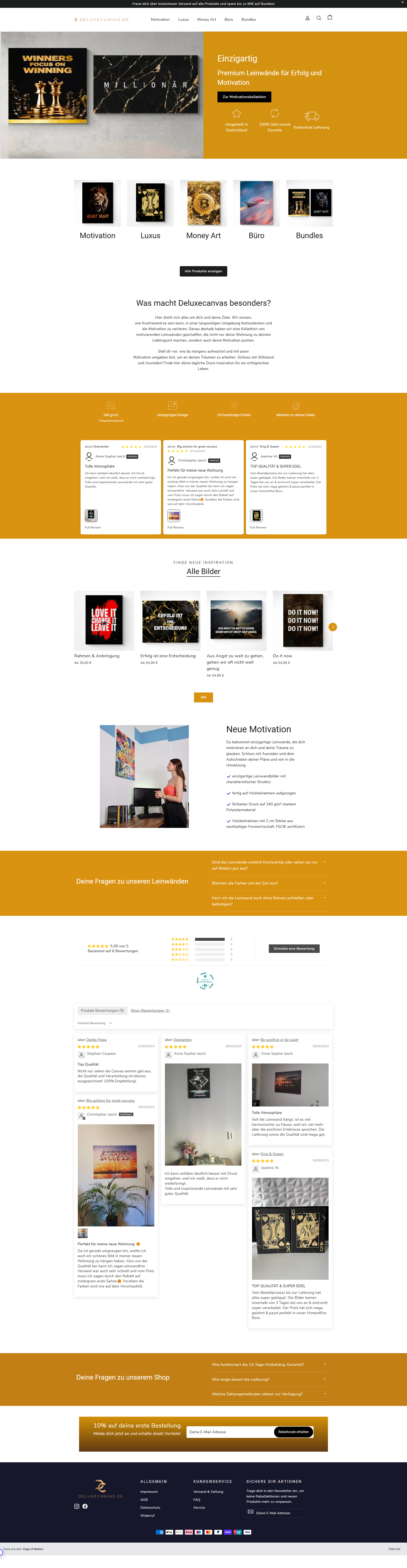 Deluxe Canvas – Luxury Shopify Development & Bold Brand Identity